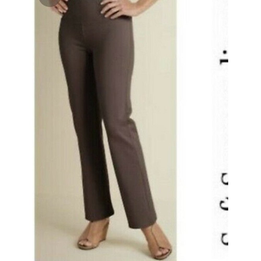 Soft Surroundings Slimming Ponte Knit Bootcut Pants Brown